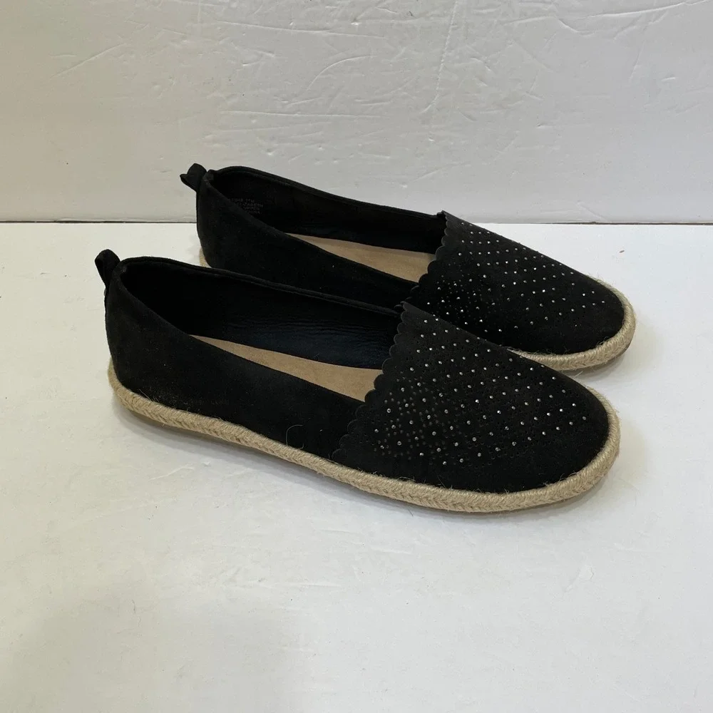 LONDON FOG BLACK ESPADRILLE‎ FLATS